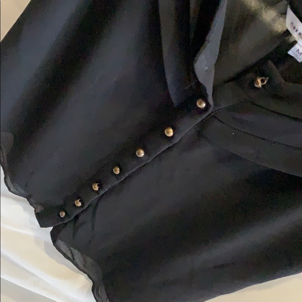 Black button up blouse - Picture 4 of 5